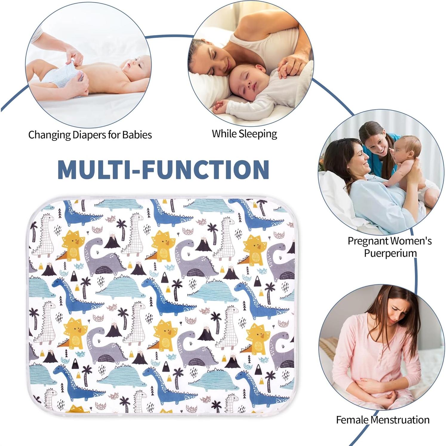 Alfombrilla para Cambiar Pañales Bnditeu 61x76cm Dinosaurio Azul