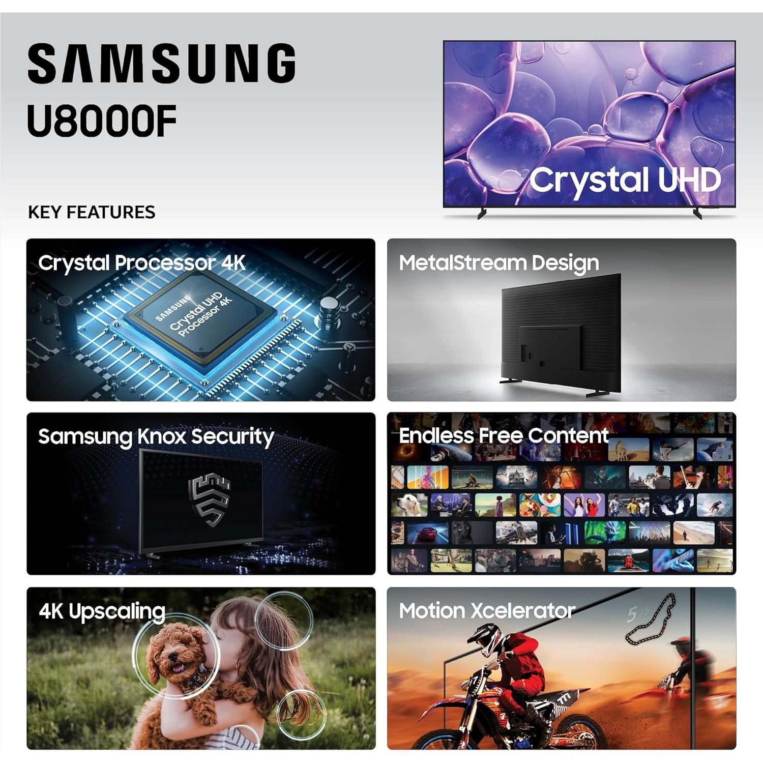 Samsung Televisor Inteligente 4K U8000F 43" (Modelo 2025) - Seguridad Knox, Alexa