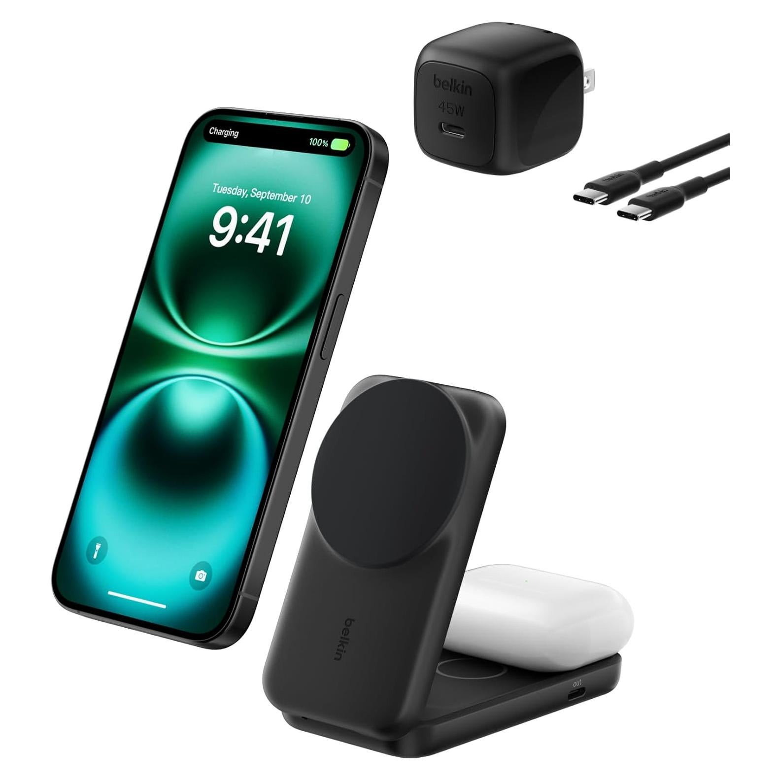 Cargador Inalámbrico Magnético Belkin 2-en-1 25W Qi2 para iPhone