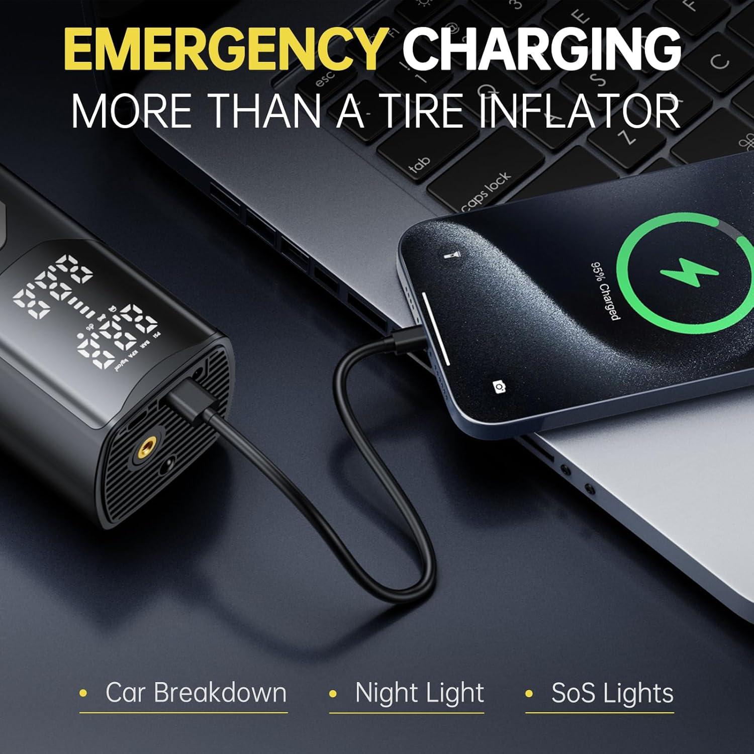 Compresor de Aire Portátil Ratolo CQB-008-5a 150PSI Batería 25000mAh