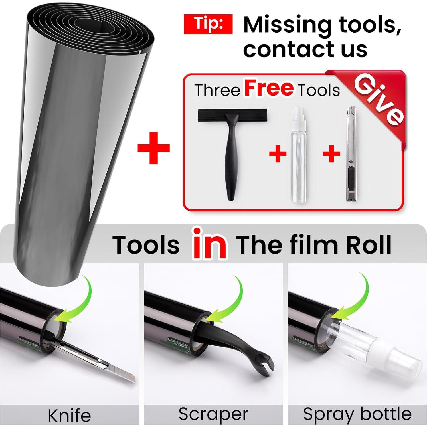 Película de Ventana Unidireccional SUNBABY 44.5x200cm Negro