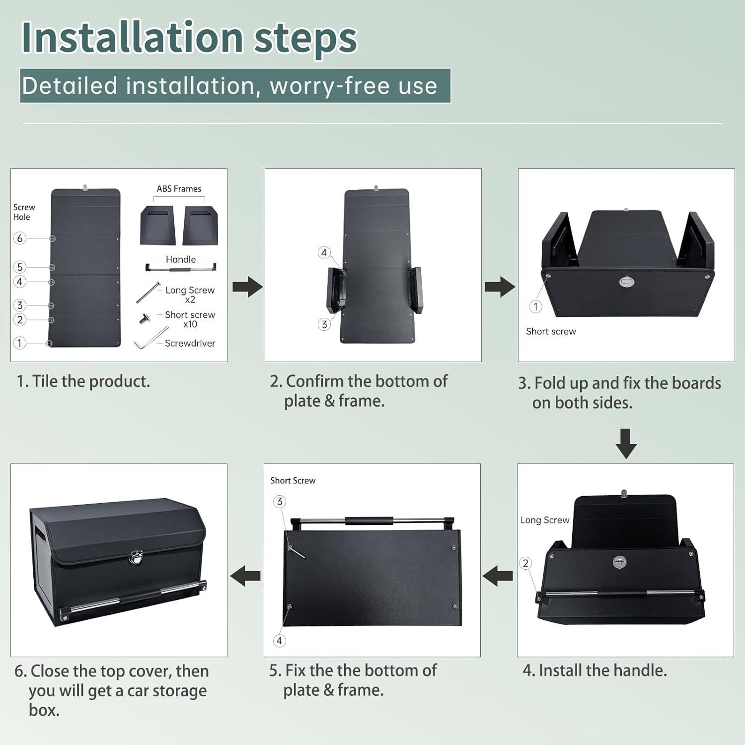 Organizador de Maletero Genérico de Cuero Negro 37L