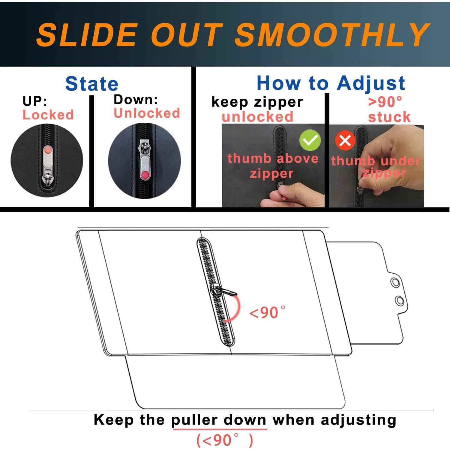 Extensor de Visera de Sol Zeyitian Lado del Conductor 58.5x50.5cm