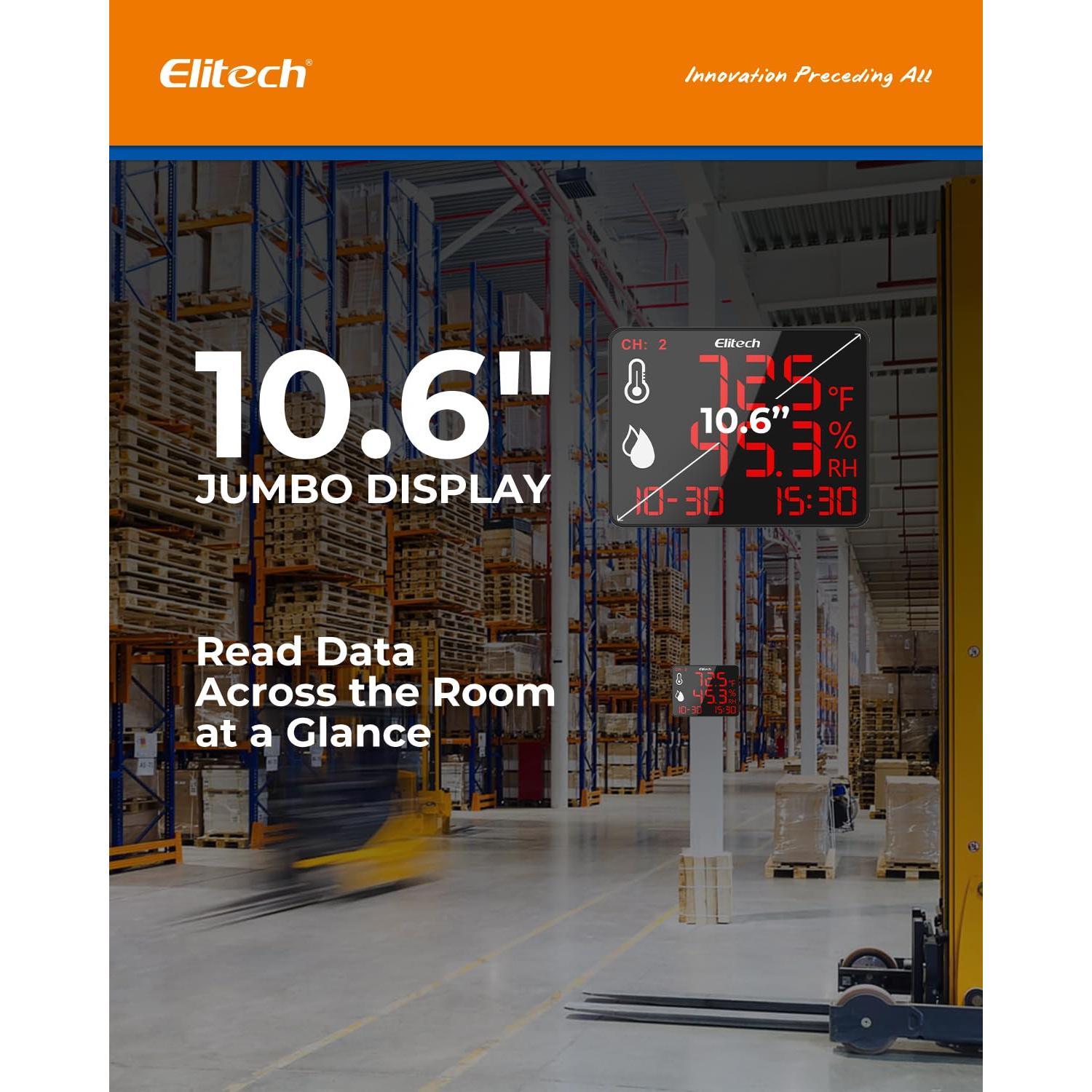 Termómetro Higrómetro Bluetooth Elitech DR-230-THDE Doble Sensor