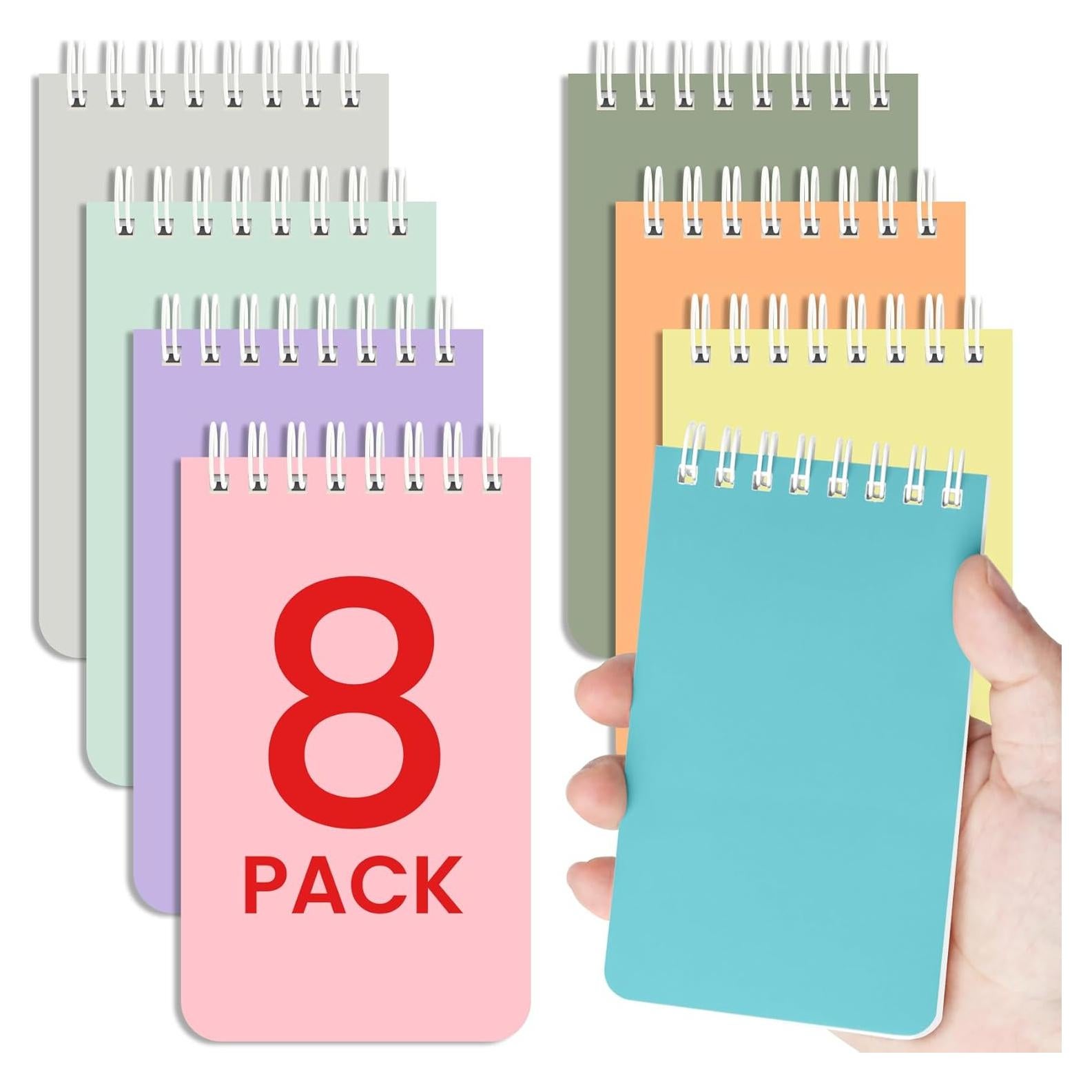 Set de 8 Cuadernos Espirales Taja Mini 7.6x12.7 cm Rayados