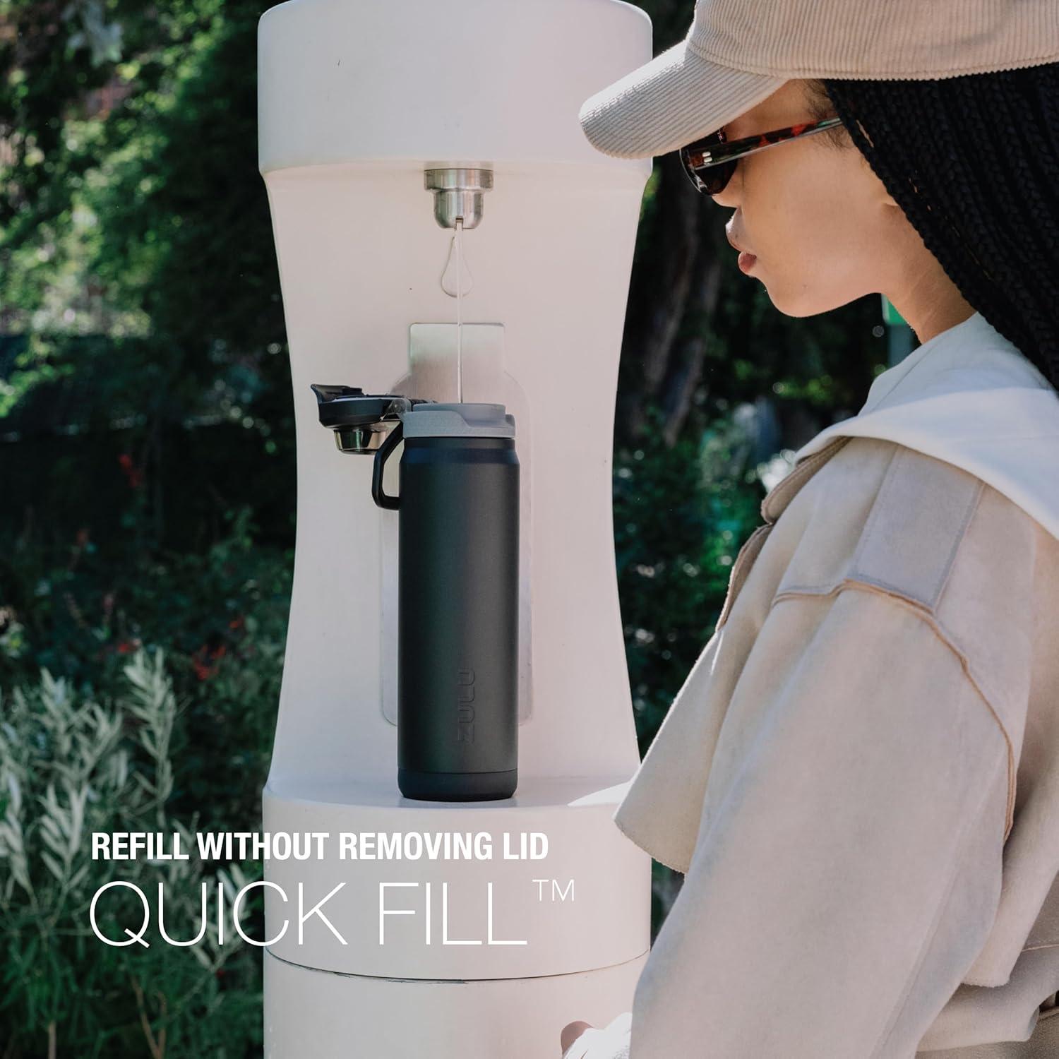 Botella de Agua ZULU Powerfill Pro 710ml Acero Inoxidable Aislada