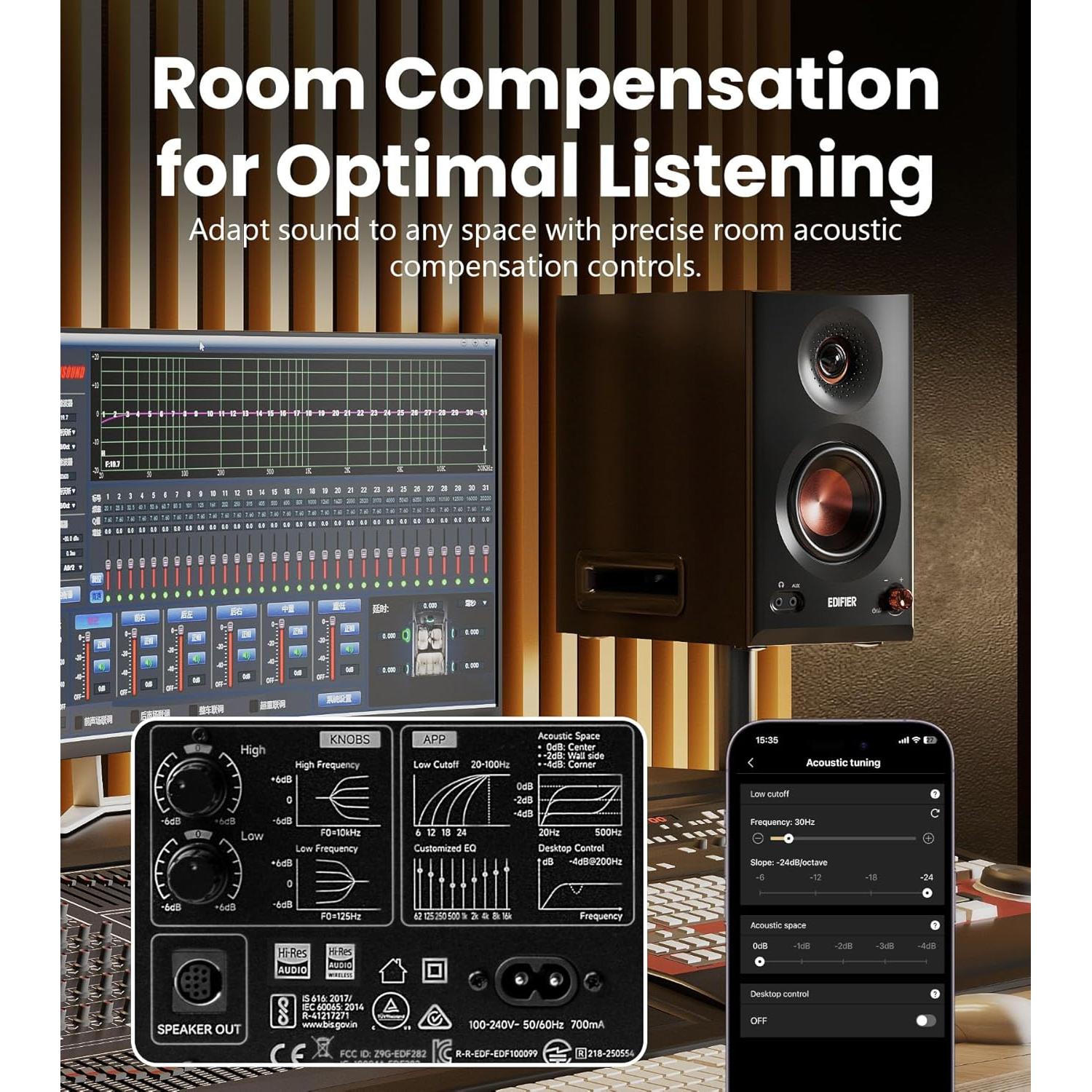 Altavoces Edifier MR5 2.0 Inalámbricos 110W Bluetooth Negro