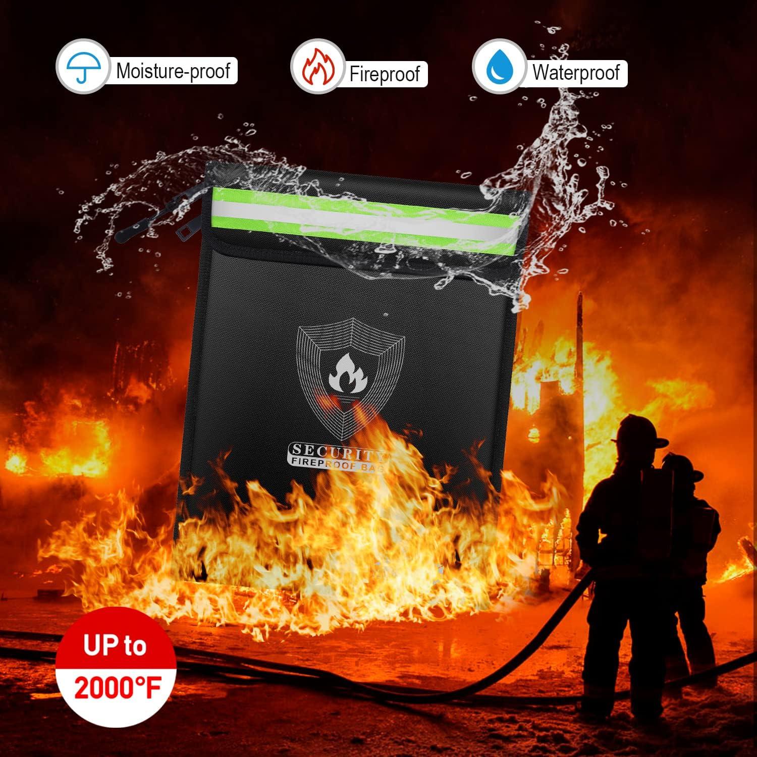 Bolsa de Documentos a Prueba de Fuego NAIBAOSD 40x30 cm 2 Bolsillos