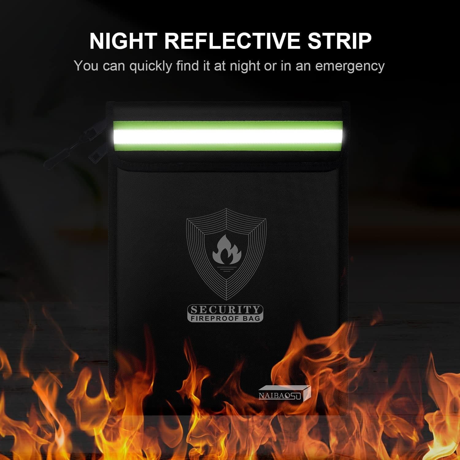 Bolsa de Documentos a Prueba de Fuego NAIBAOSD 40x30 cm 2 Bolsillos