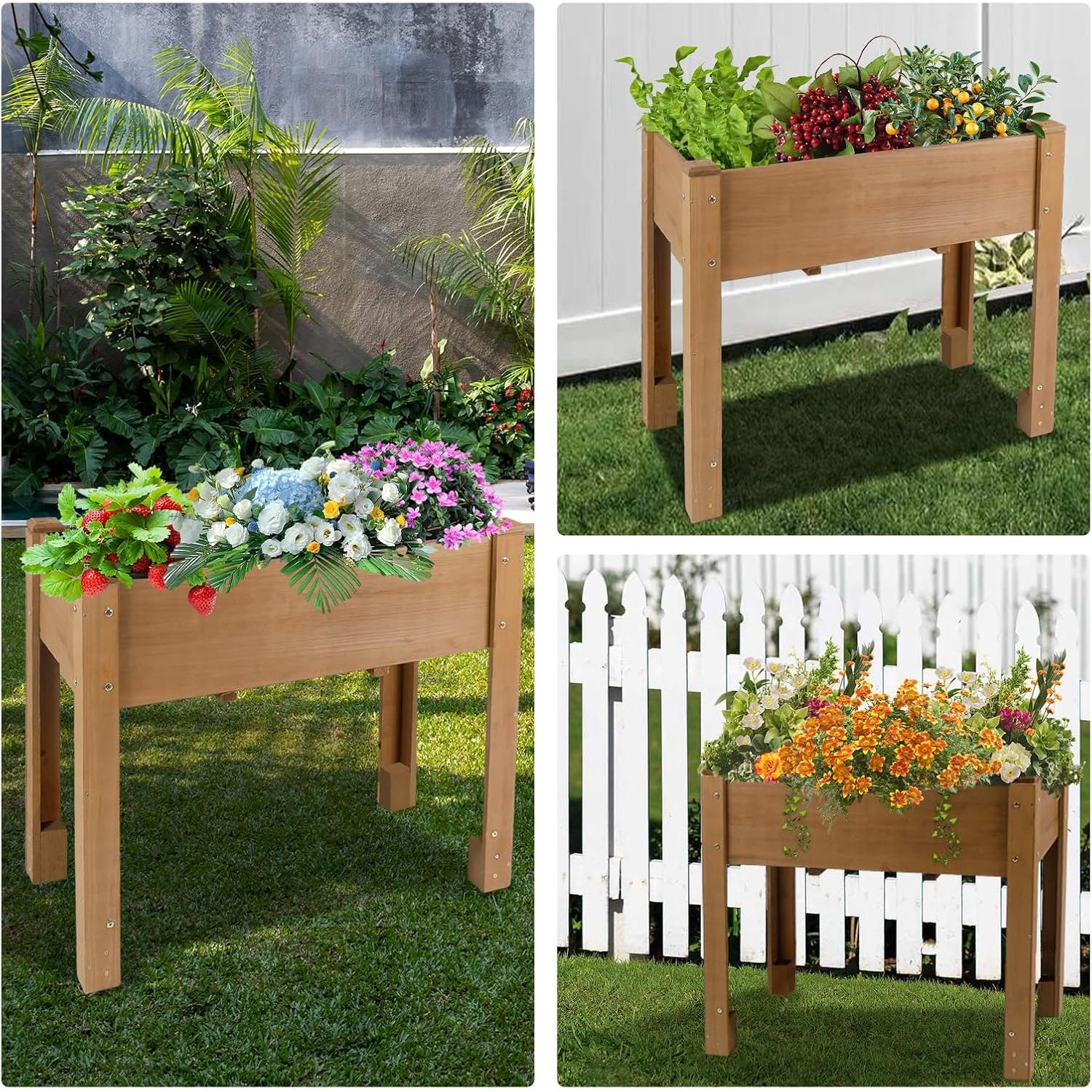 Cama de Jardín Elevada Magazoopet 118.4x58.7x75.5 cm Madera