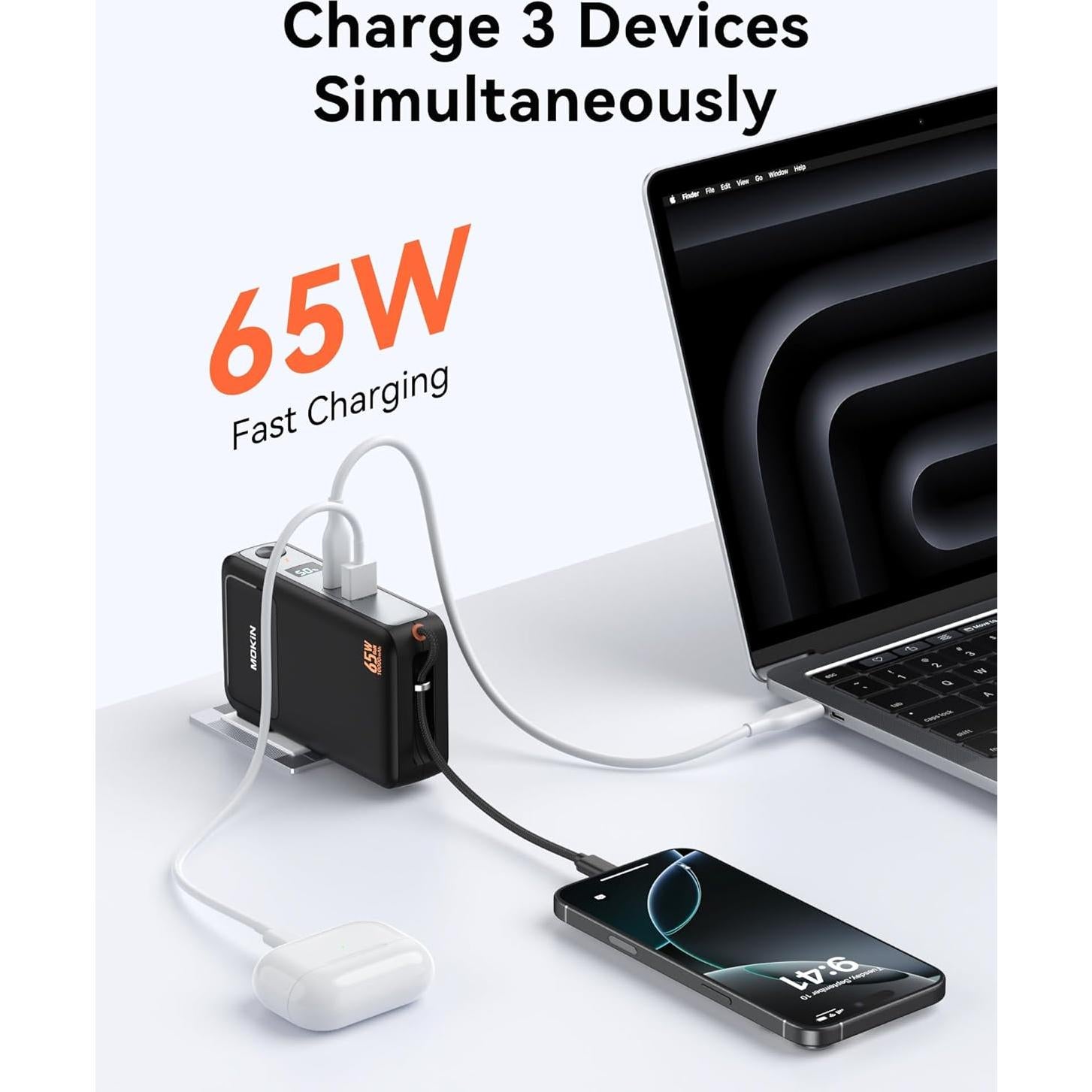 Cargador Portátil 3 en 1 C-Smartlink 10000mAh Carga Rápida