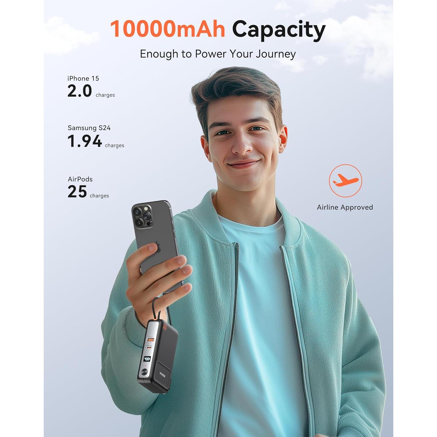 Cargador Portátil 3 en 1 C-Smartlink 10000mAh Carga Rápida