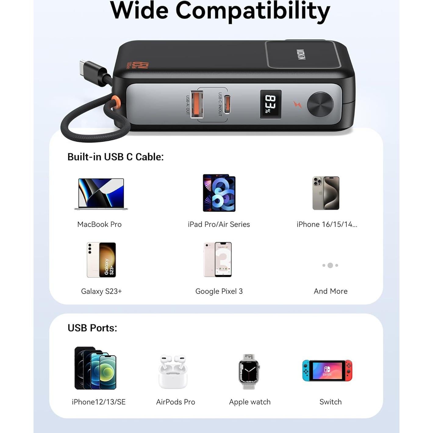 Cargador Portátil 3 en 1 C-Smartlink 10000mAh Carga Rápida