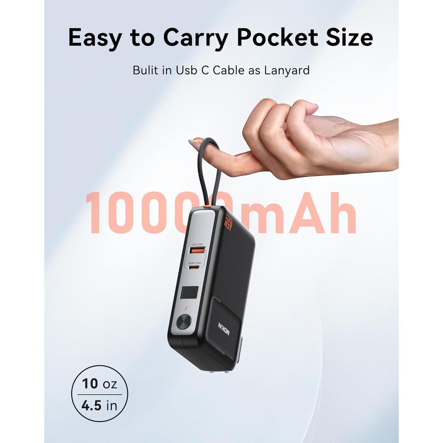 Cargador Portátil 3 en 1 C-Smartlink 10000mAh Carga Rápida