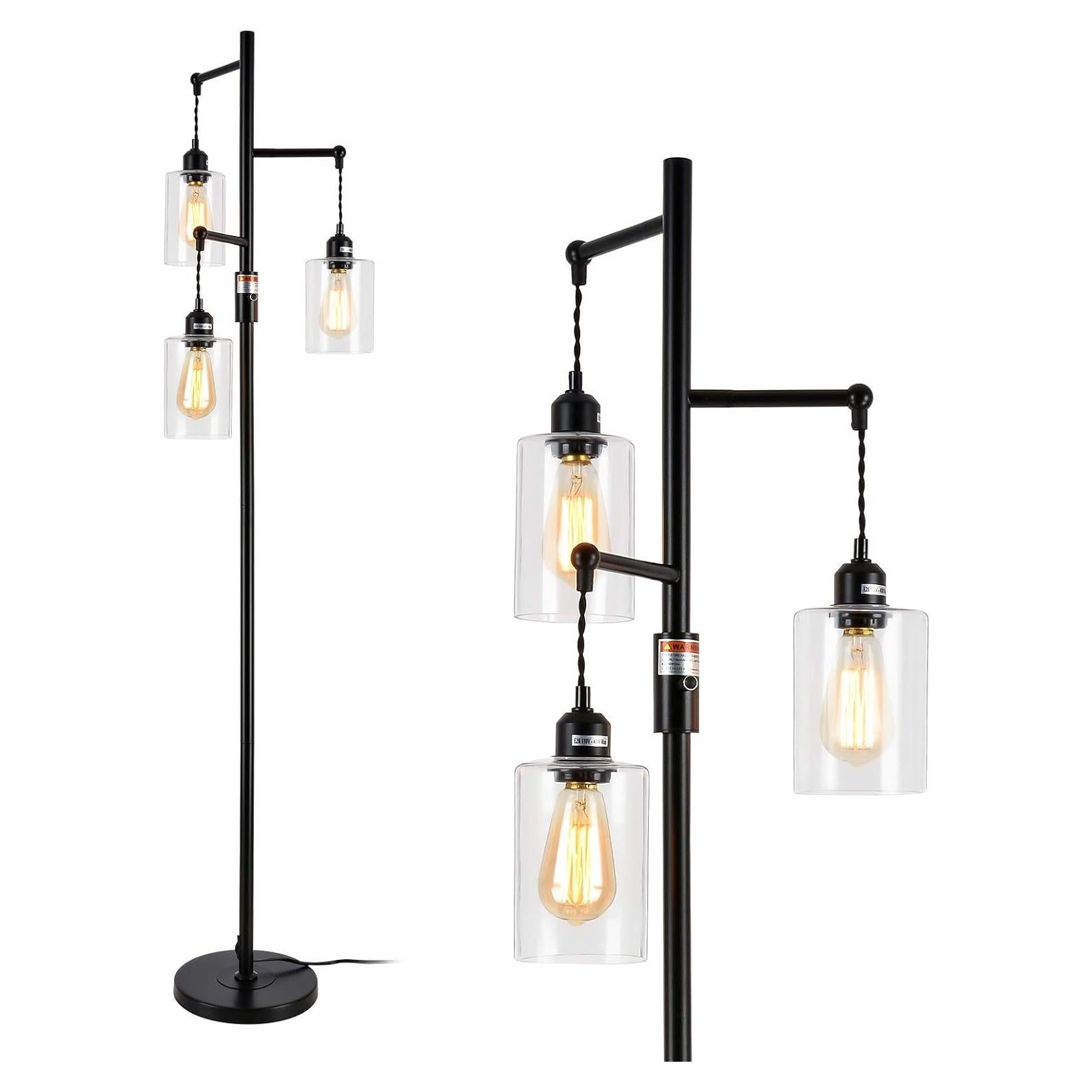 Lámpara de Pie Industrial Airposta 3 Cabezas Regulable 40W