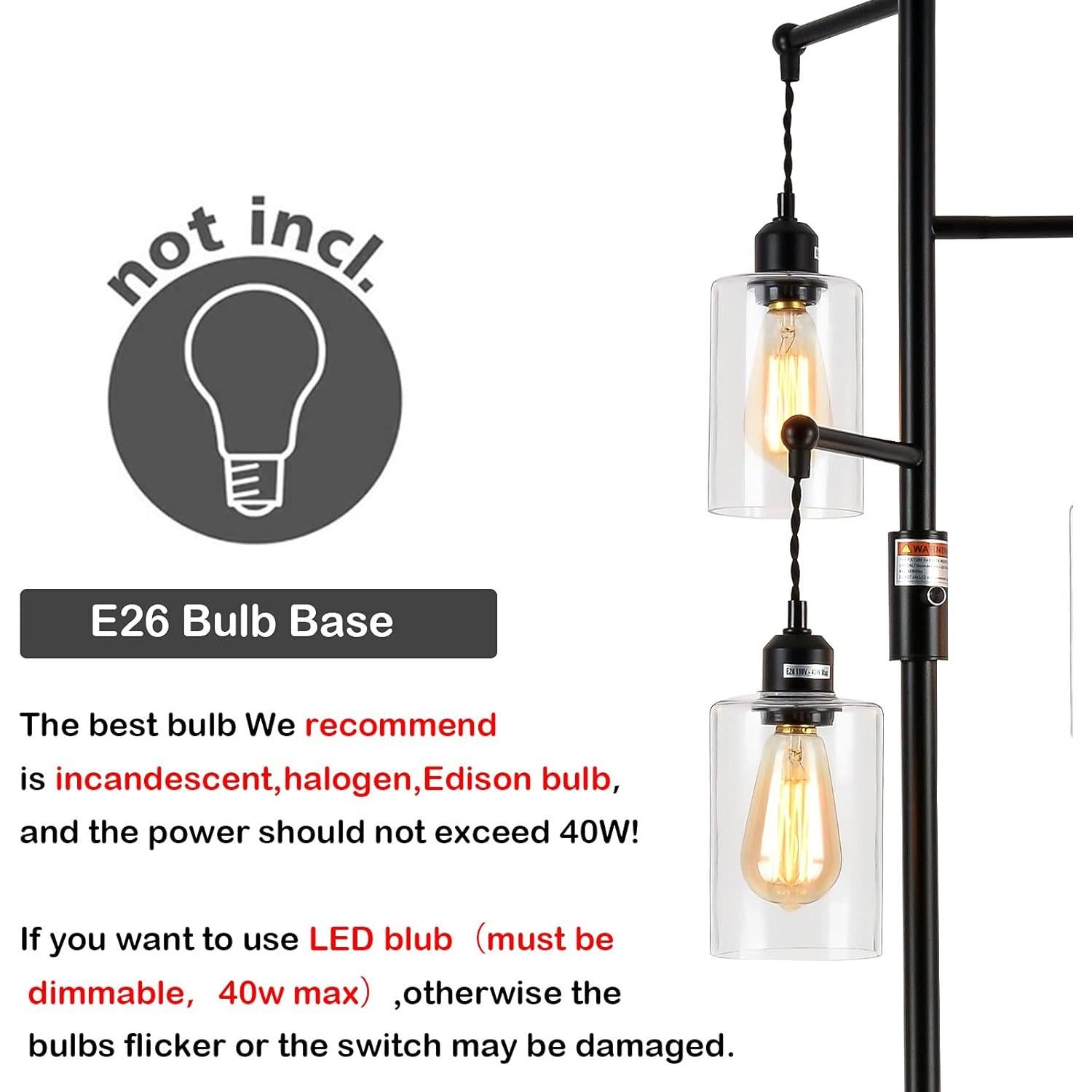 Lámpara de Pie Industrial Airposta 3 Cabezas Regulable 40W