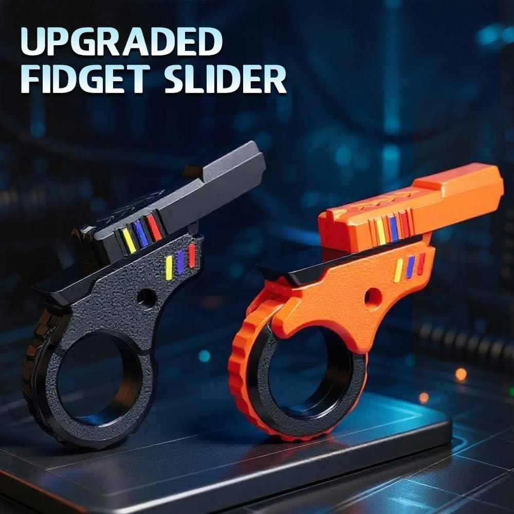 Juguete Fidget Gun Dilabnba EDC Gyro 6x6cm Negro/Naranja