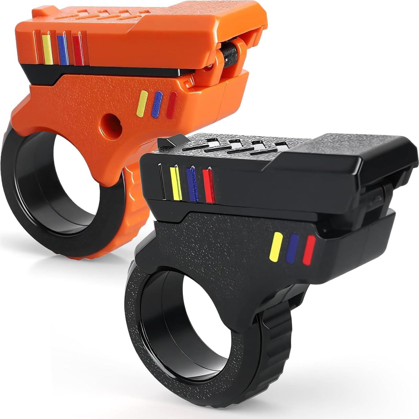 Juguete Fidget Gun Dilabnba EDC Gyro 6x6cm Negro/Naranja