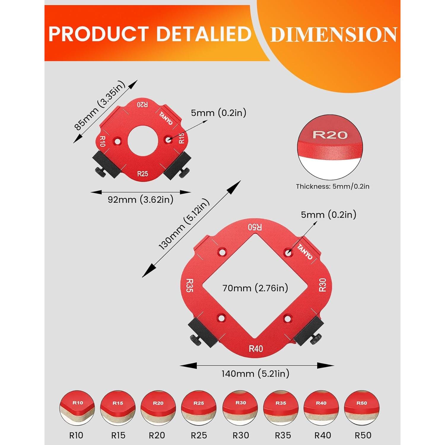 Plantilla de Router TANYO 4 en 1 de Aluminio para Madera