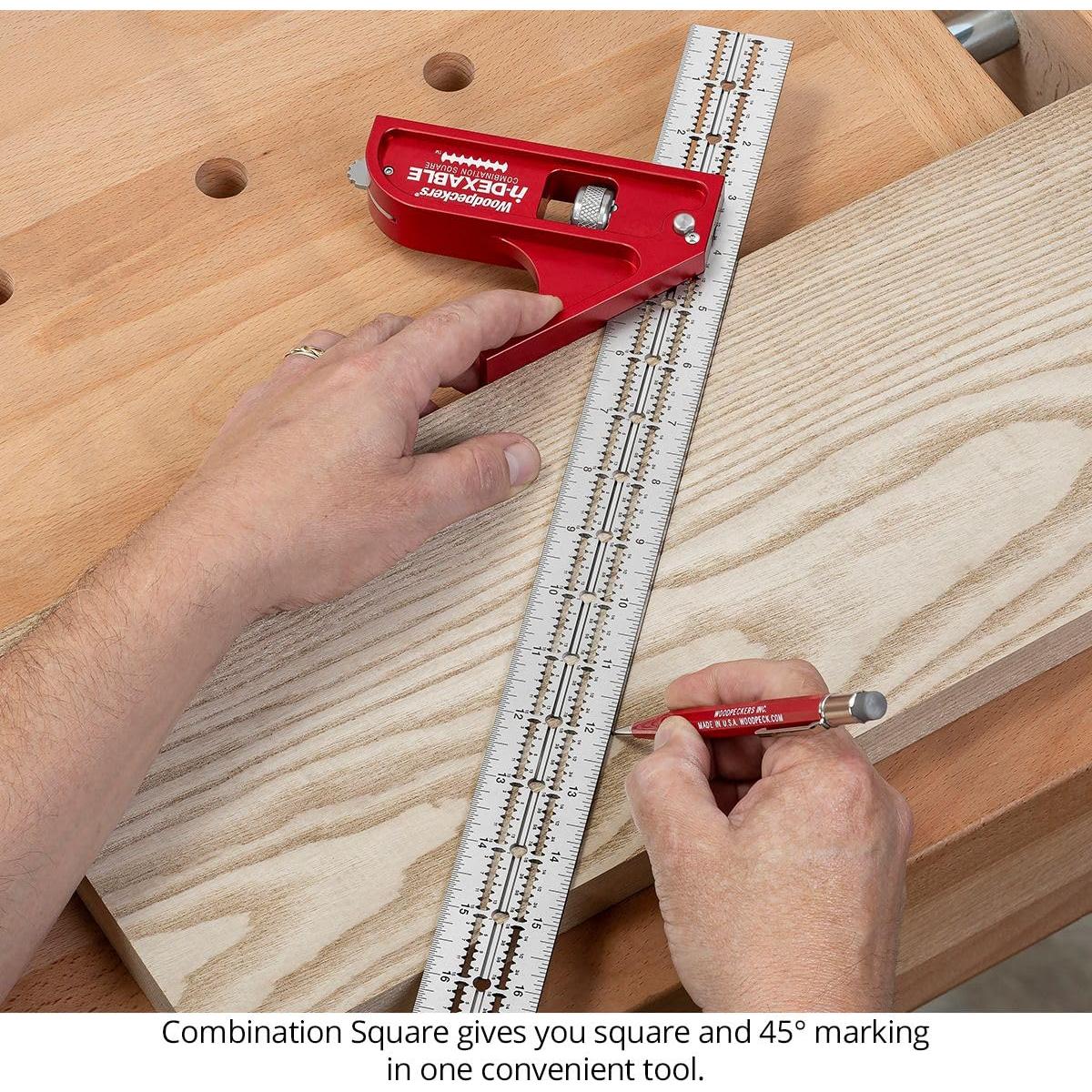 Cuadrado Combinado XL Woodpeckers 457 mm con Cabezas Intercambiables