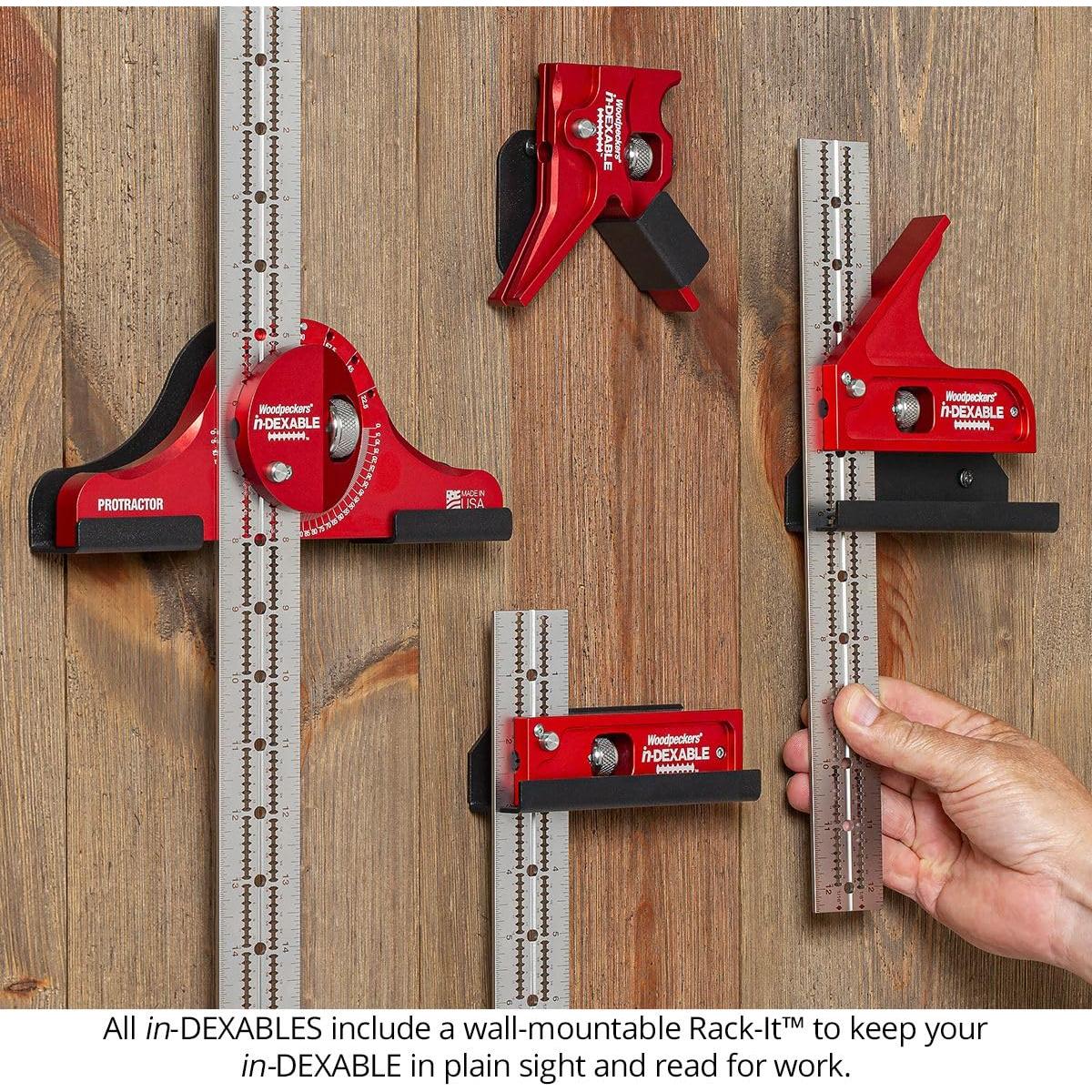 Cuadrado Combinado XL Woodpeckers 457 mm con Cabezas Intercambiables