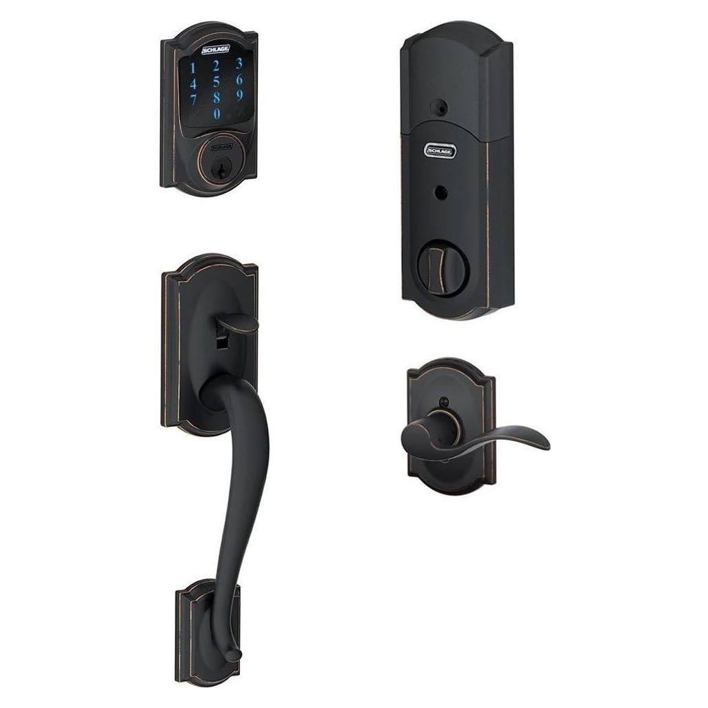 Cerradura Táctil Schlage Camelot con Alarma Z-Wave Bronce