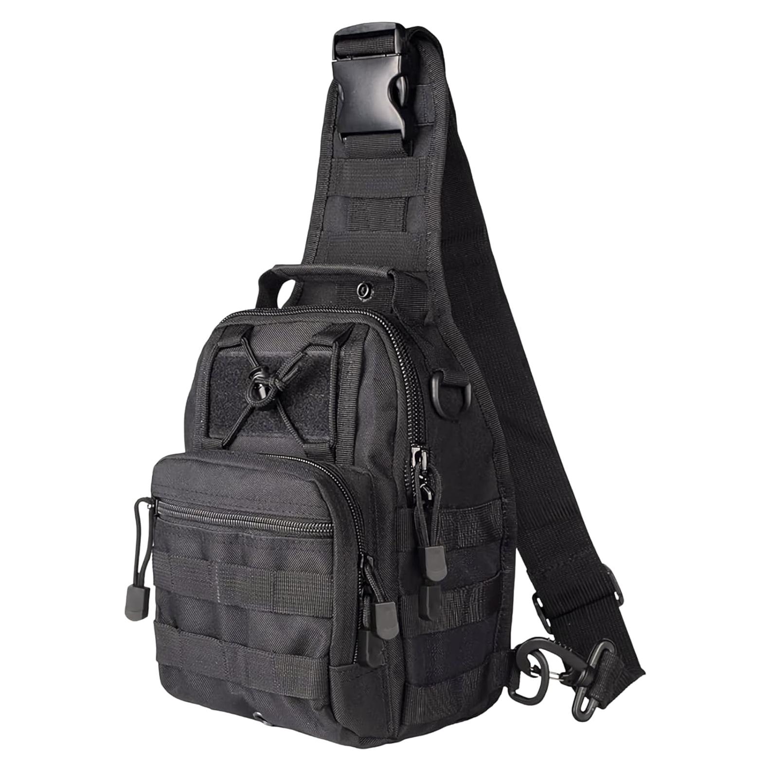 Bolsa de Hombro Táctica LBlanco para Hombres 10L Negra