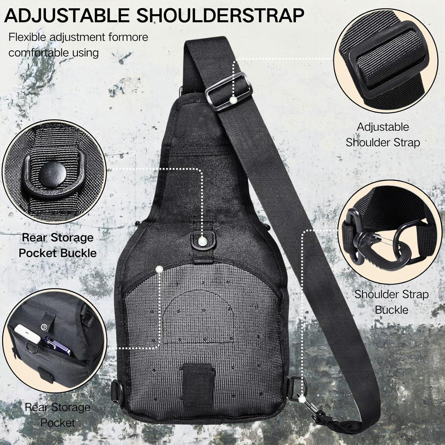 Bolsa de Hombro Táctica LBlanco para Hombres 10L Negra