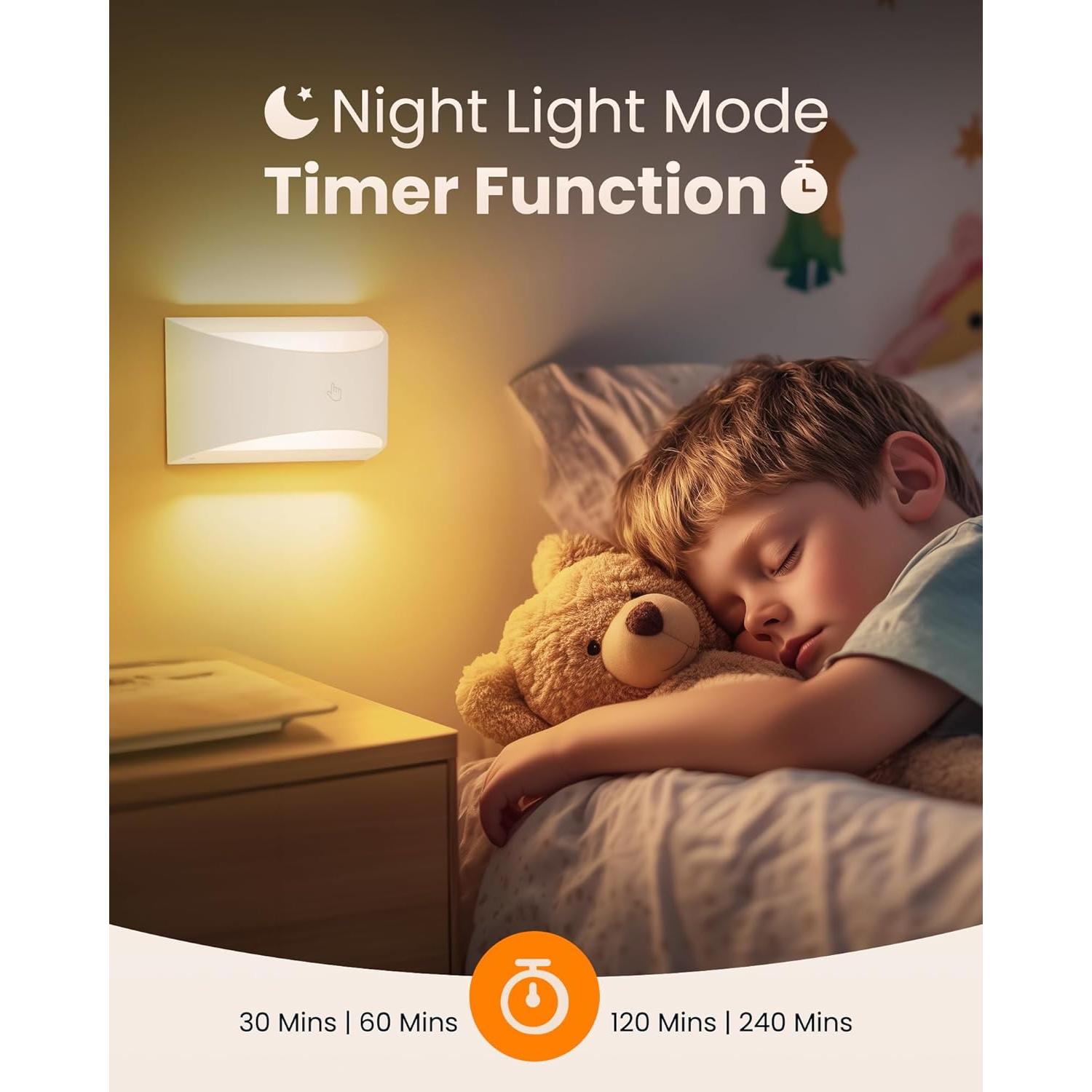 Juego de Apliques de Pared Brightown 2 Pack Recargables Blancos