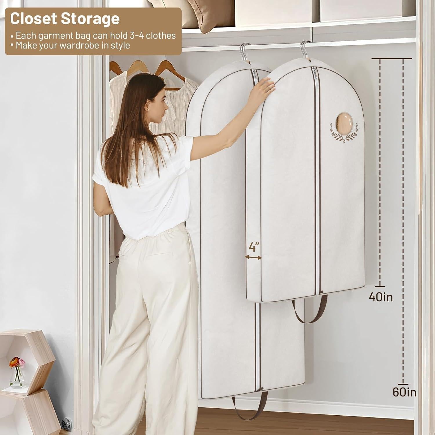 Bolsa de Ropa Colgada MISSLO 40" Algodón Transpirable