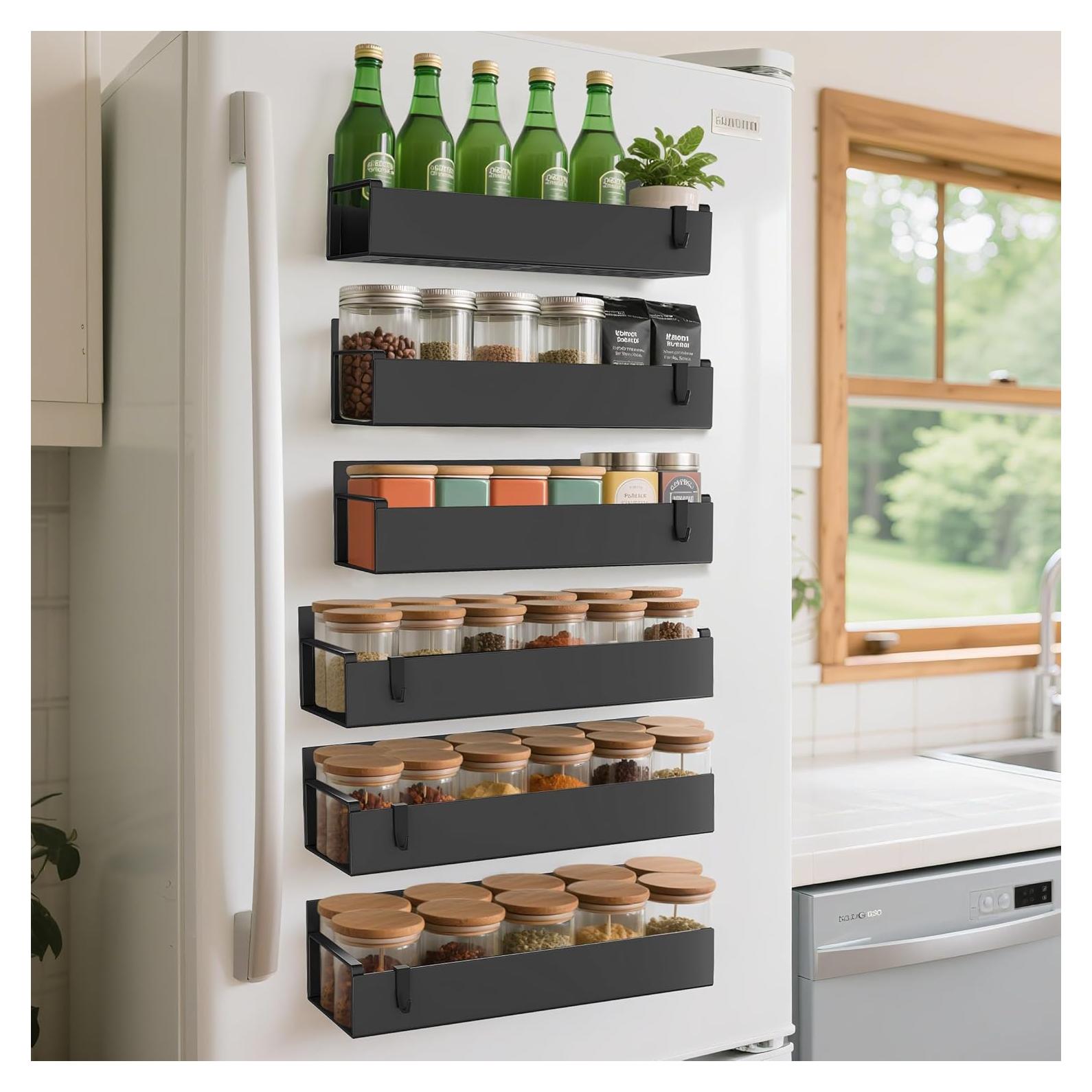 Organizador de Especias Magnético ITHWIU 6 Paquetes Negro