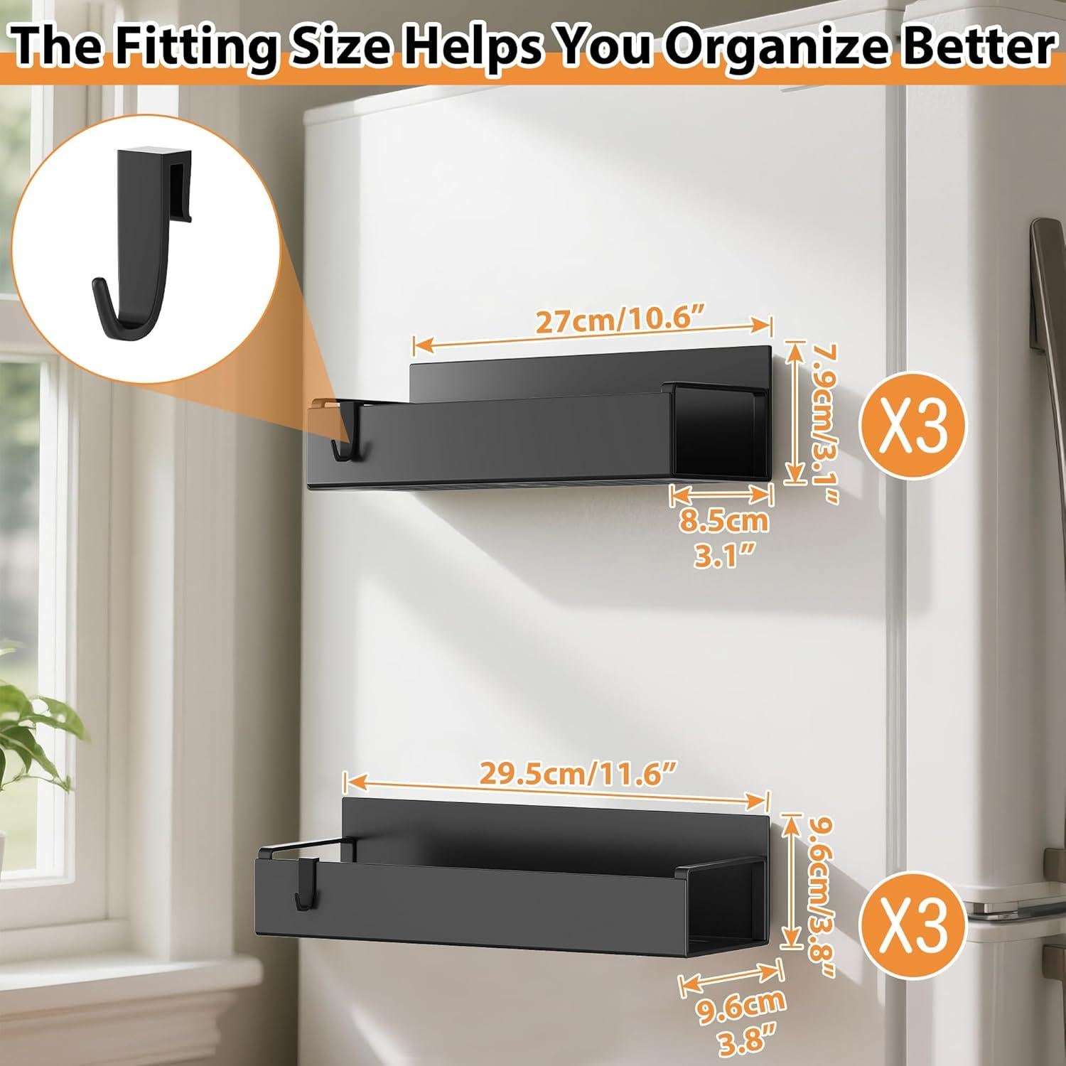 Organizador de Especias Magnético ITHWIU 6 Paquetes Negro