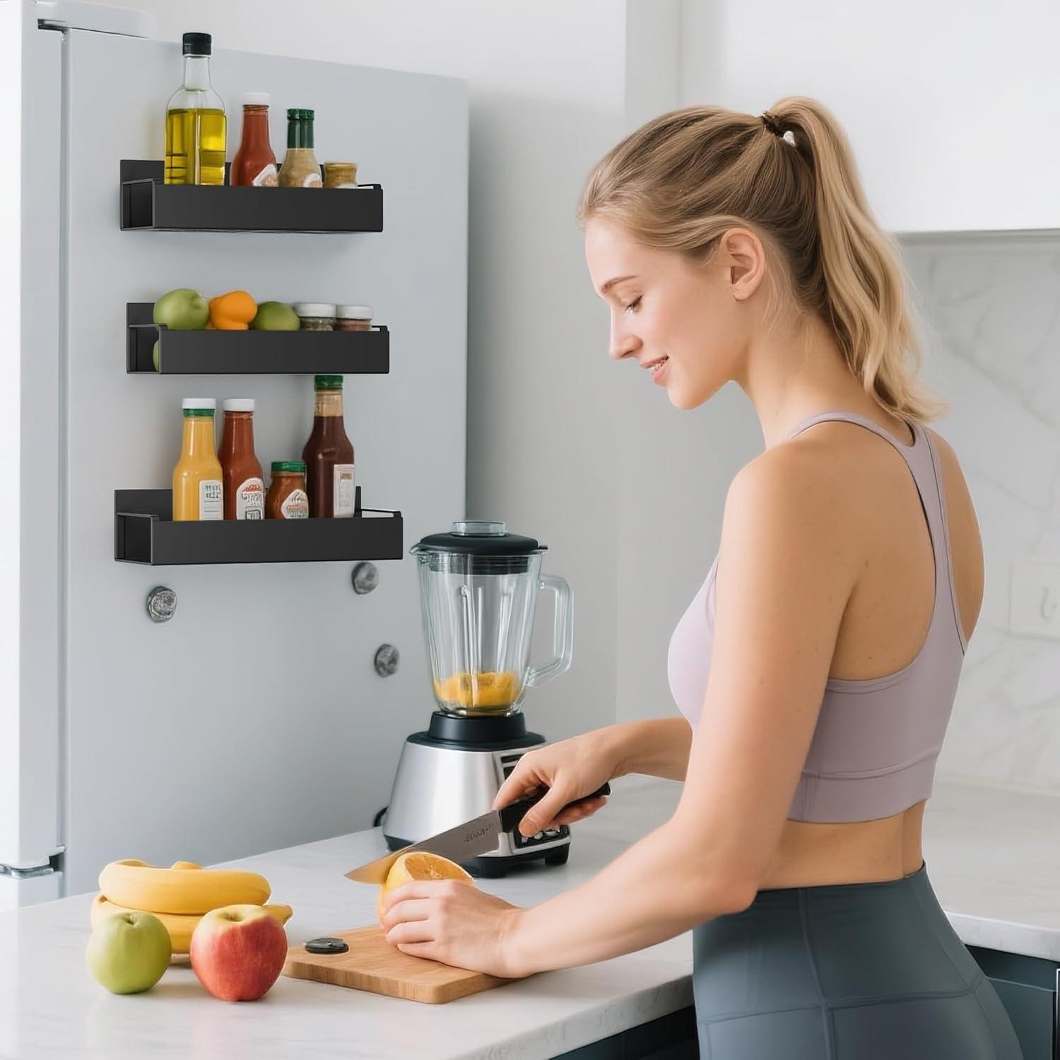 Organizador de Especias Magnético ITHWIU 6 Paquetes Negro