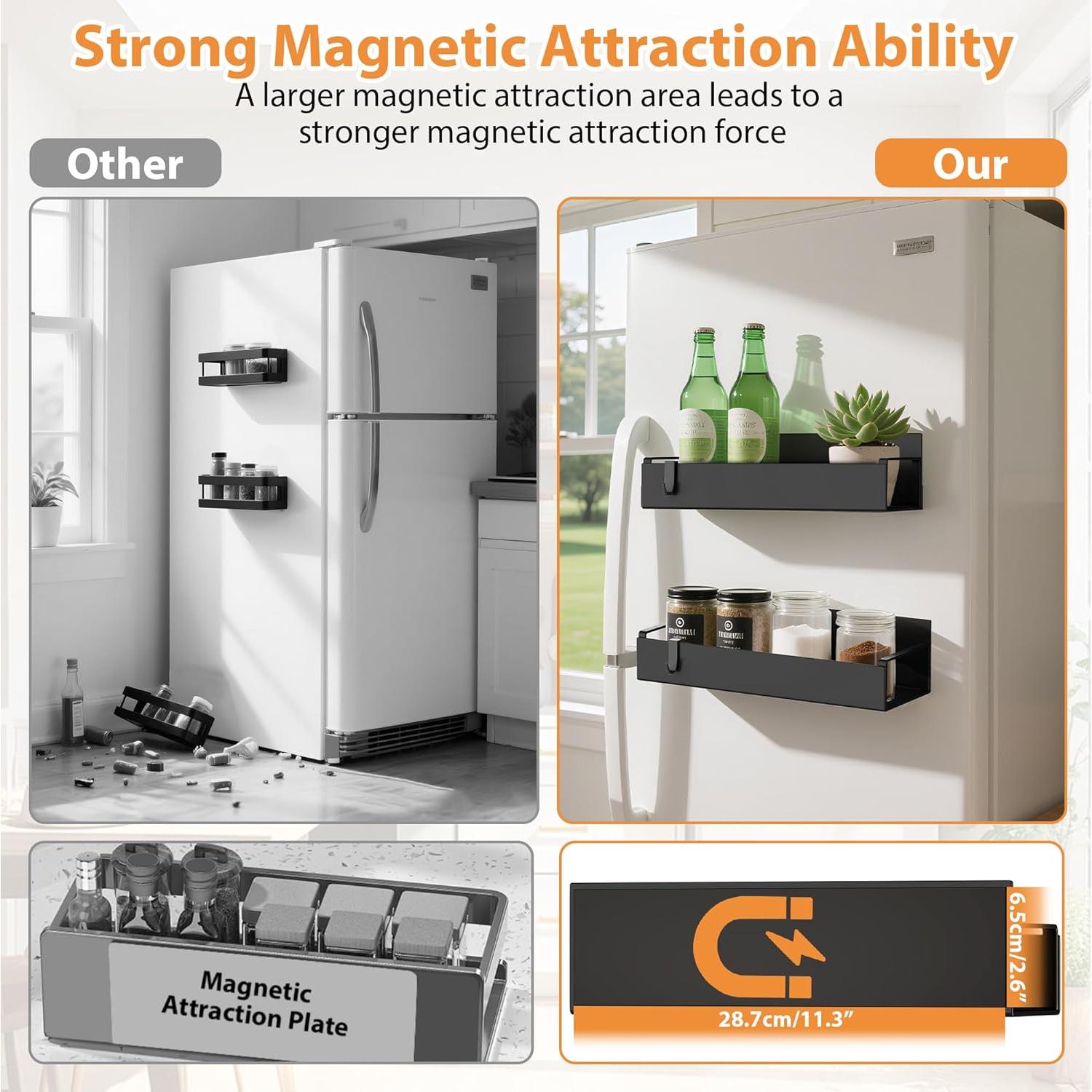 Organizador de Especias Magnético ITHWIU 6 Paquetes Negro