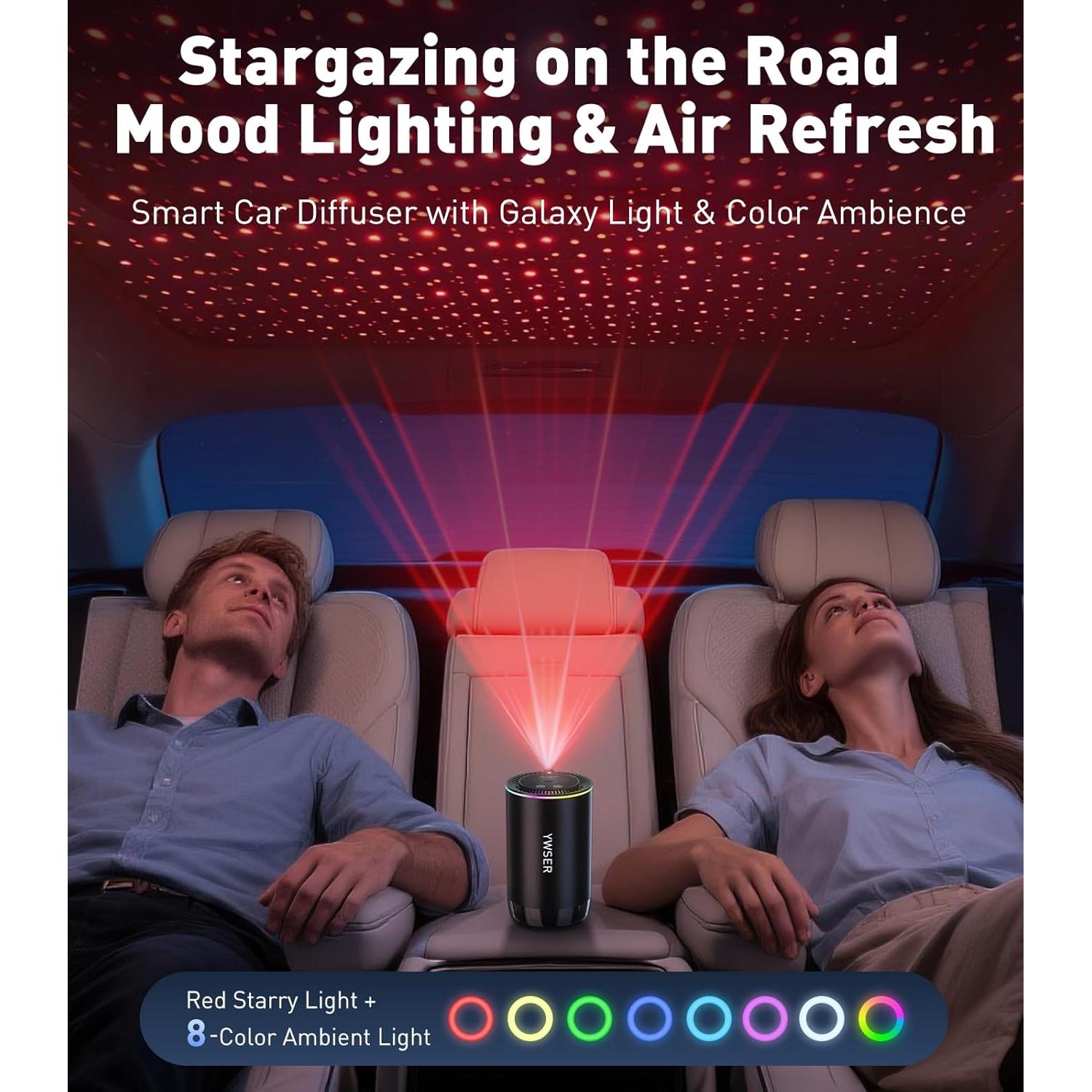 Ambientador de Aire para Coche YWSER 50ml con Proyector Estrellado