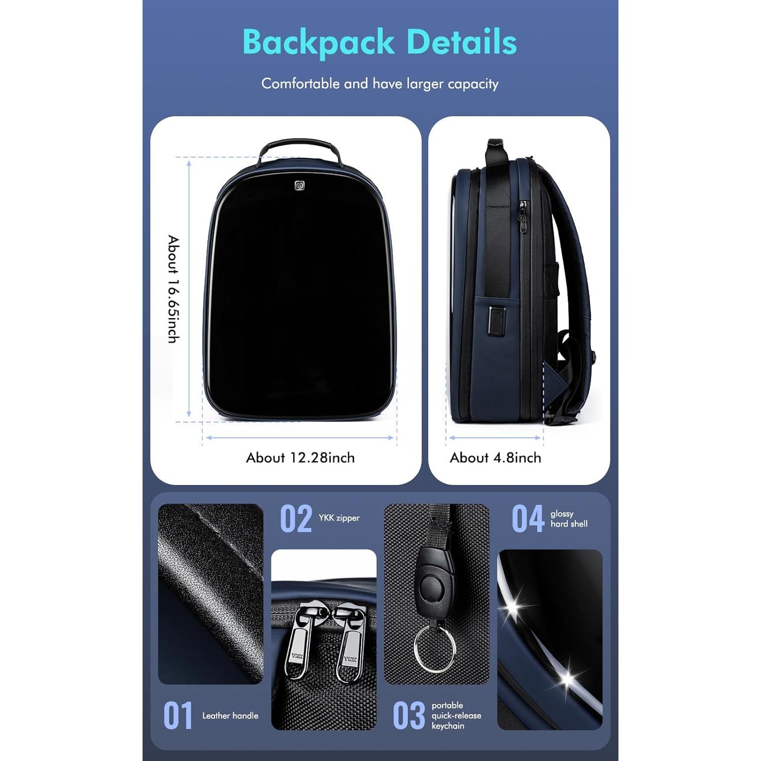 Mochila Gelrova LuminaPack X1 LED Antirrobo 15.6" Negra