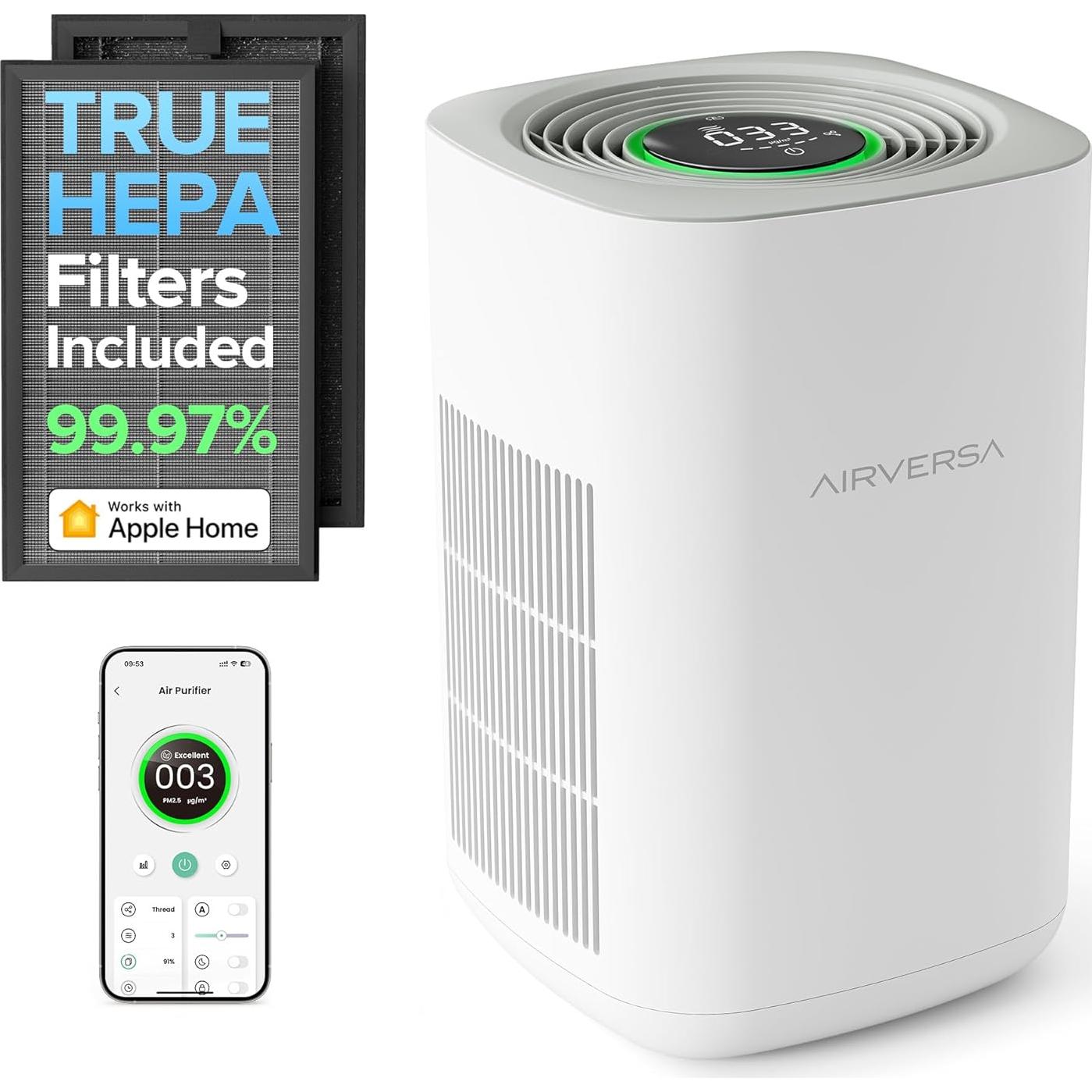 Purificador de Aire Inteligente Airversa AP2 H13 HEPA 1000 m²