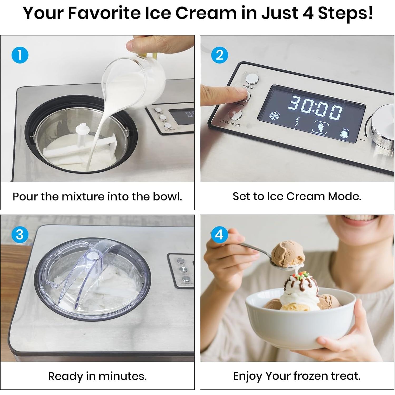 Máquina de Helados Gasbye ICE2037YJ 2.1L Acero Inoxidable