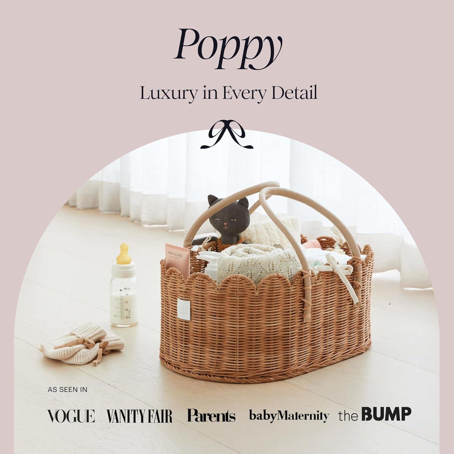 Organizador de Pañales Premium BEBE BASK - Cesta Ondulada Mocca