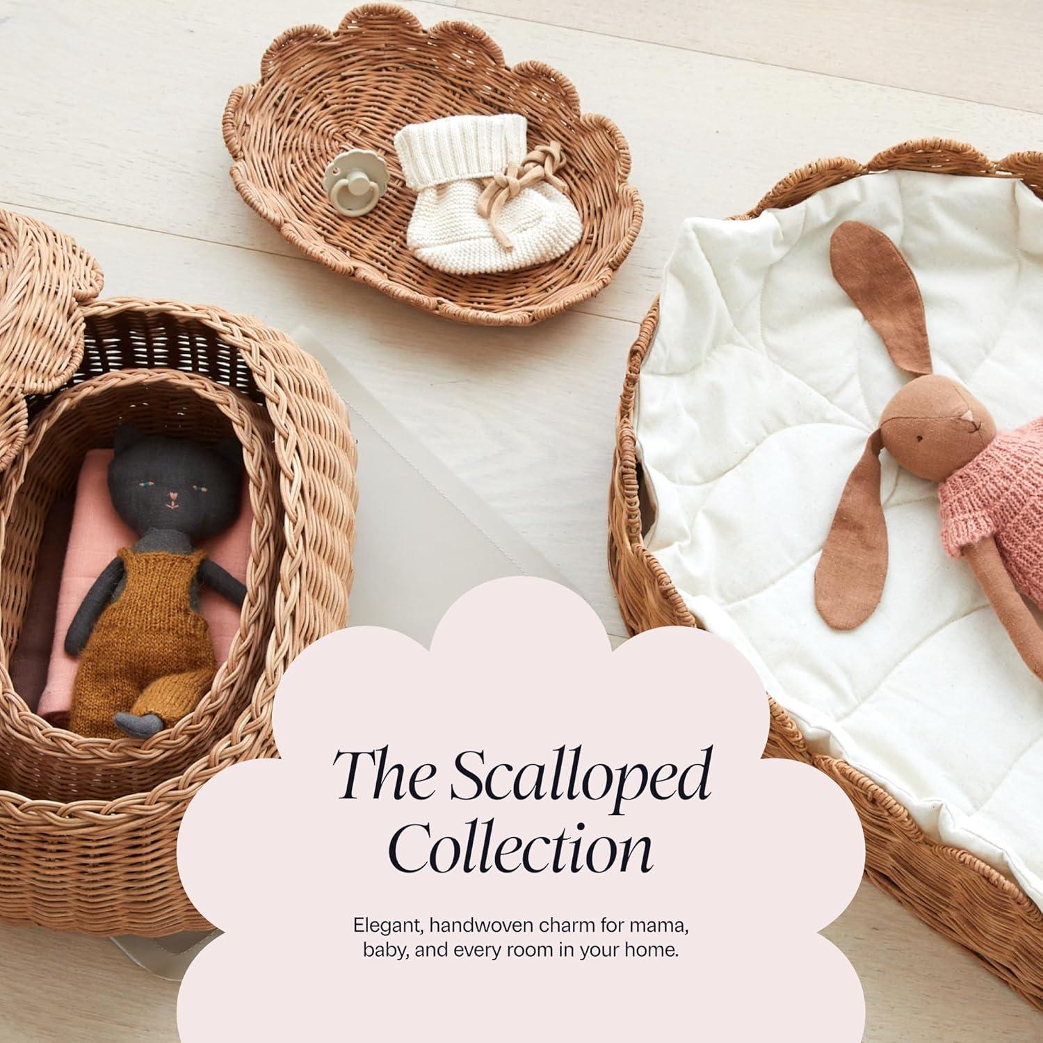 Organizador de Pañales Premium BEBE BASK - Cesta Ondulada Mocca