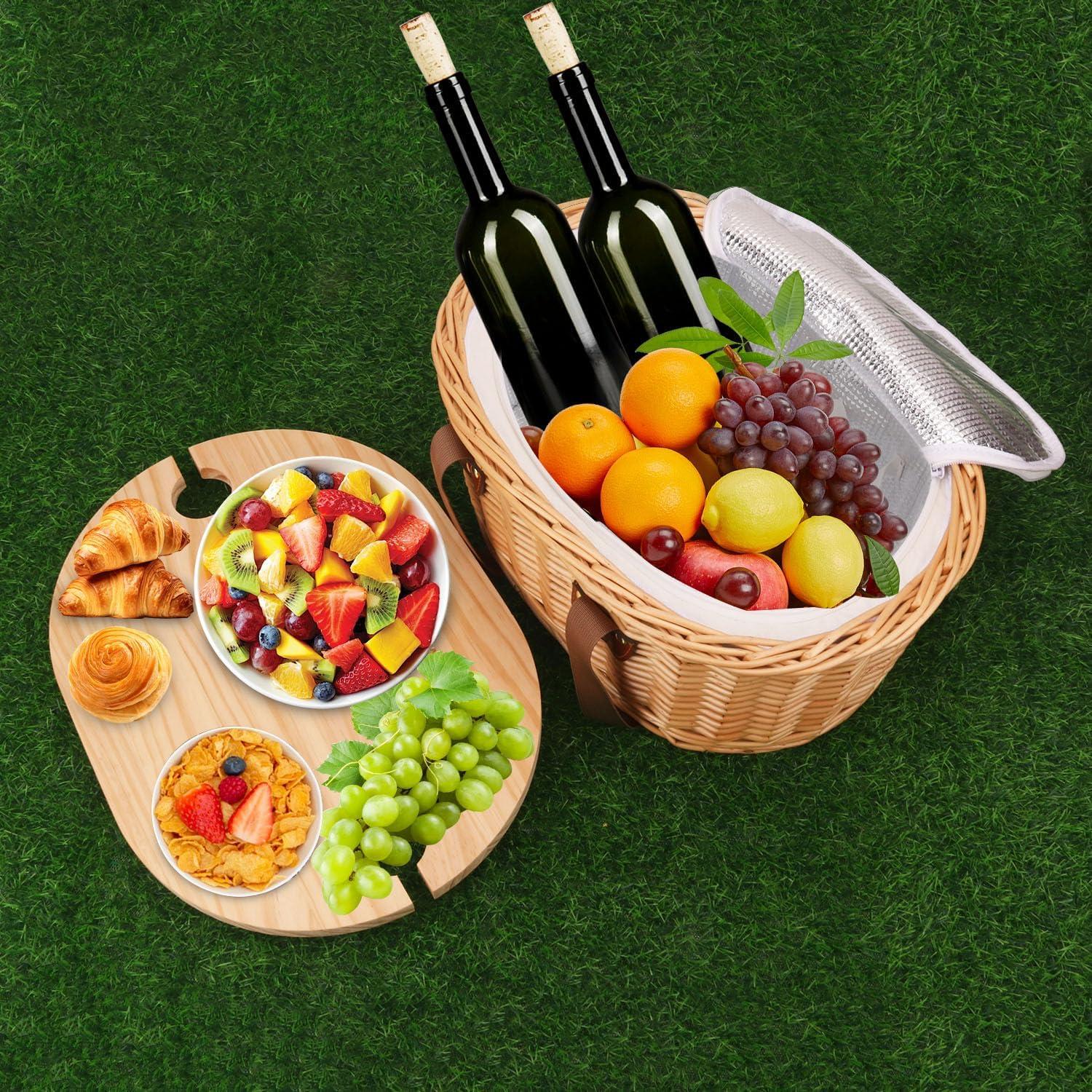 Juego de cesta de picnic Geytetqi para 2 personas con mesa