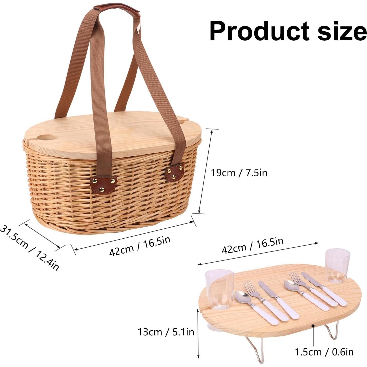 Juego de cesta de picnic Geytetqi para 2 personas con mesa