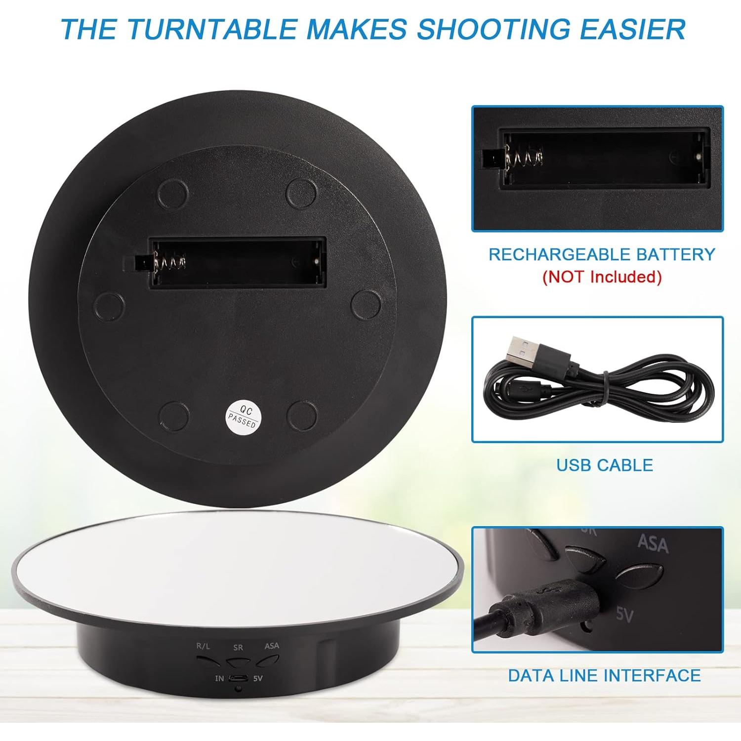 Soporte de Exhibición Rotativo Motorizado Bosgladek 20 cm USB 10 kg