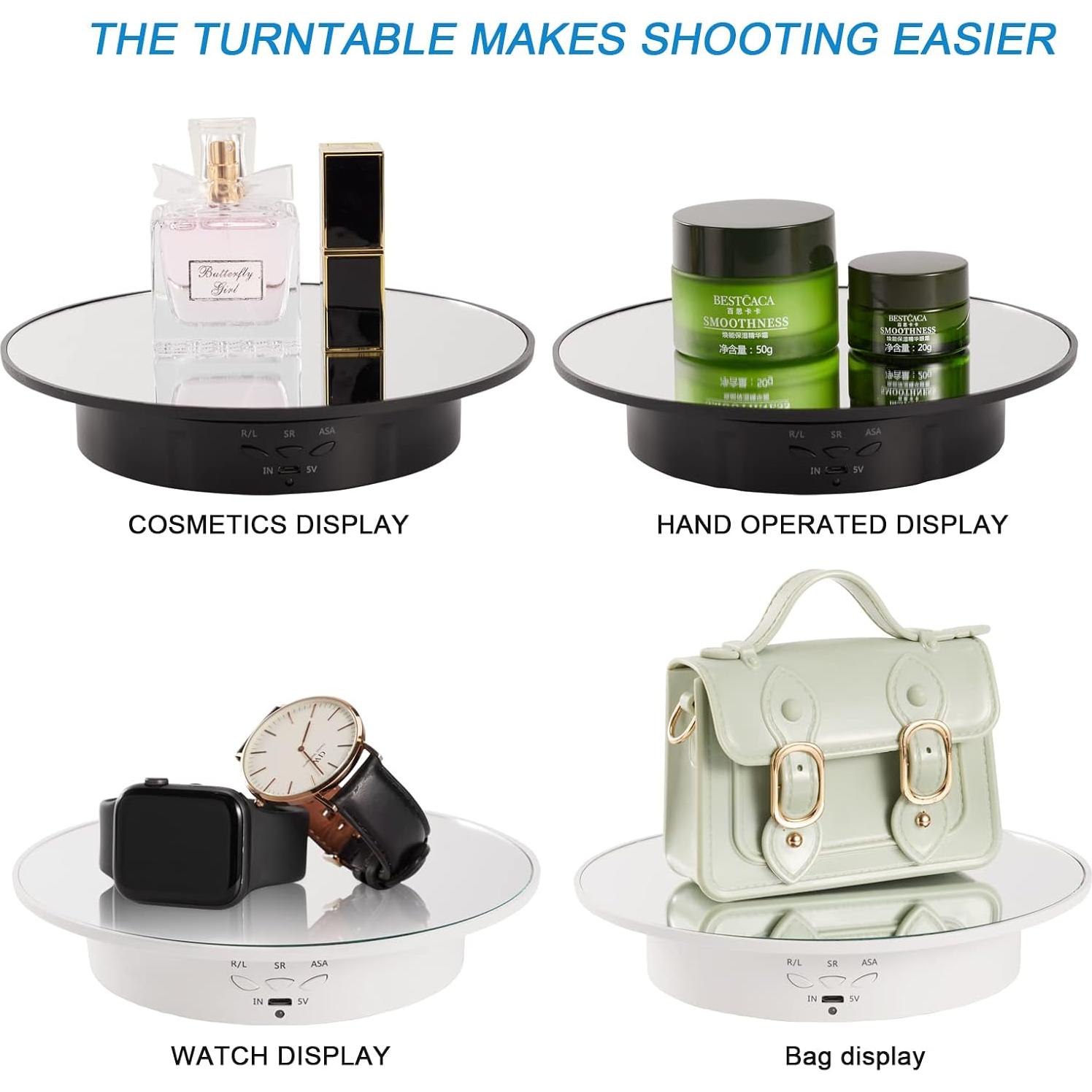 Soporte de Exhibición Rotativo Motorizado Bosgladek 20 cm USB 10 kg