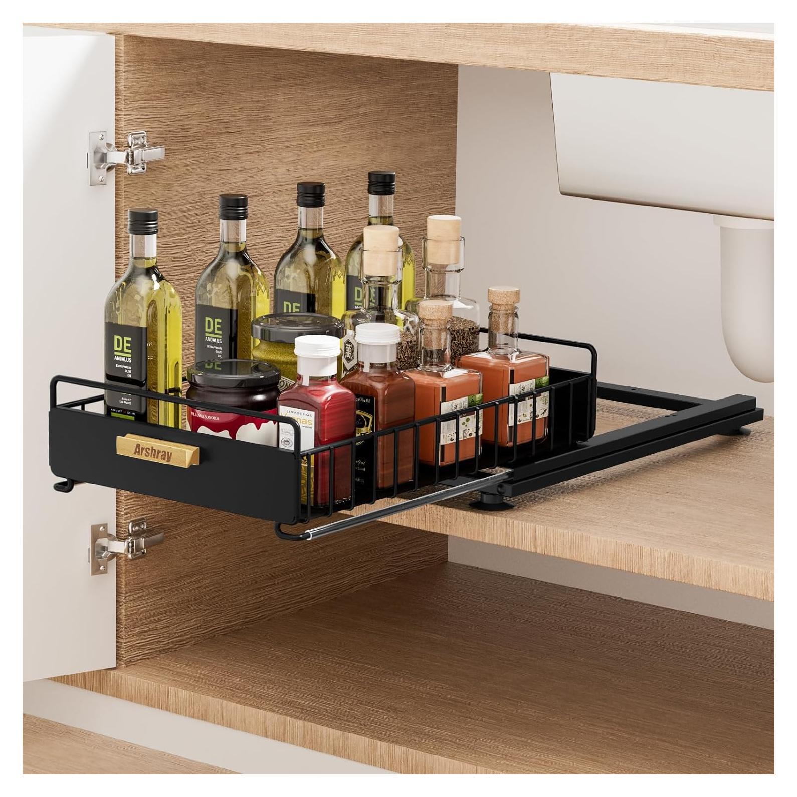 Organizador Bajo Fregadero Arshray Negro 36x25.7x9.5 cm