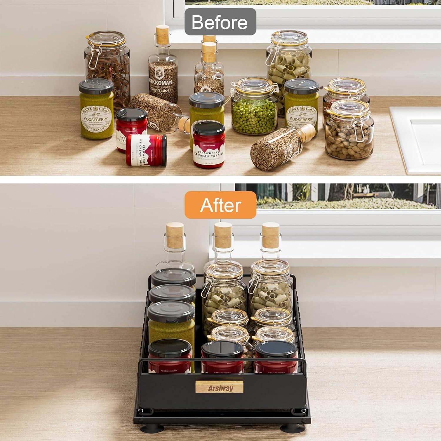 Organizador Bajo Fregadero Arshray Negro 36x25.7x9.5 cm