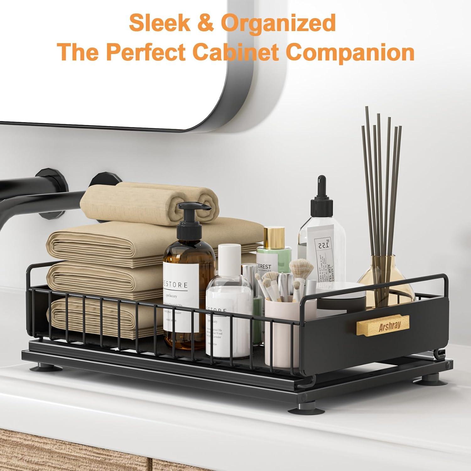 Organizador Bajo Fregadero Arshray Negro 36x25.7x9.5 cm