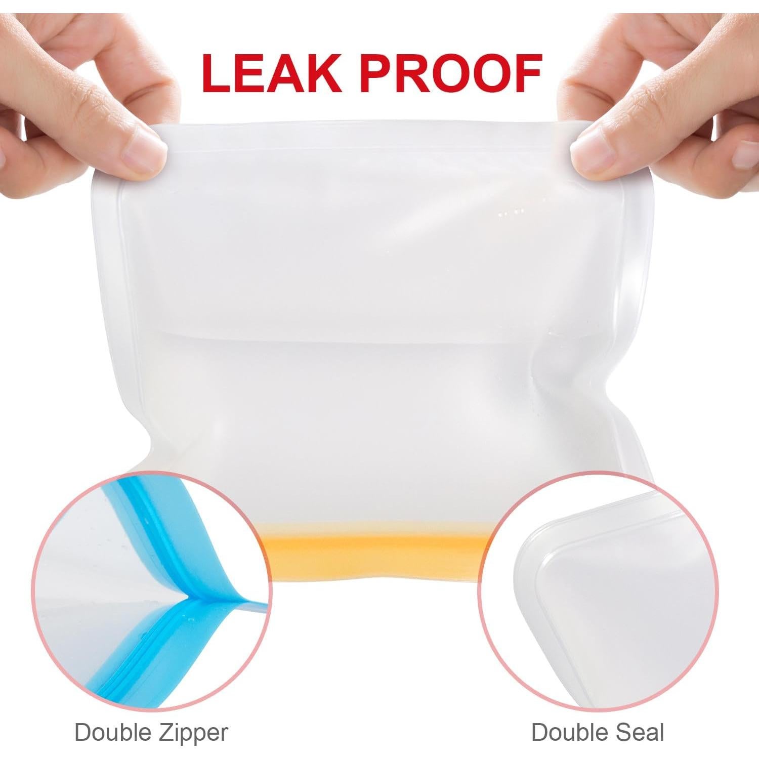 Bolsas de Silicona Reutilizables KKUADCEHI 3 Piezas 3.78L