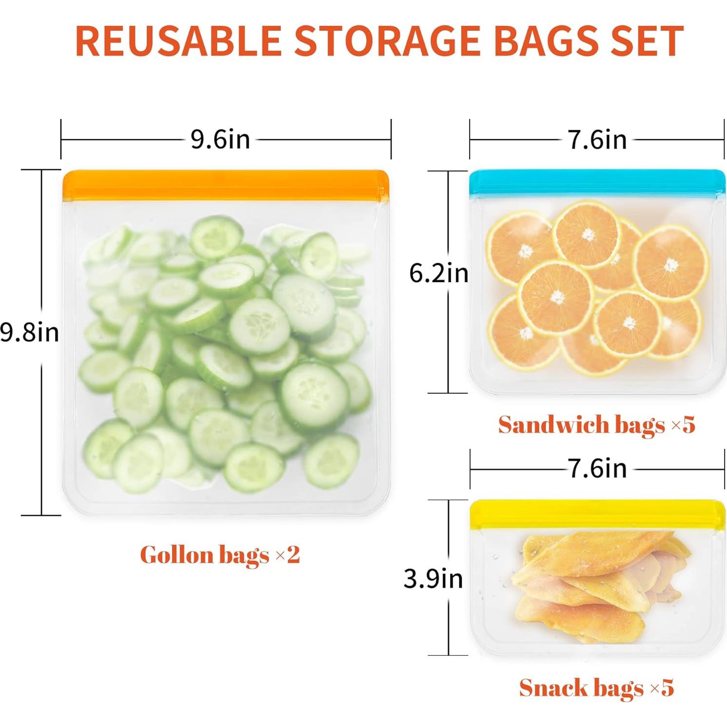 Bolsas de Almacenamiento Reutilizables ENLOY 12 Piezas 7.57L