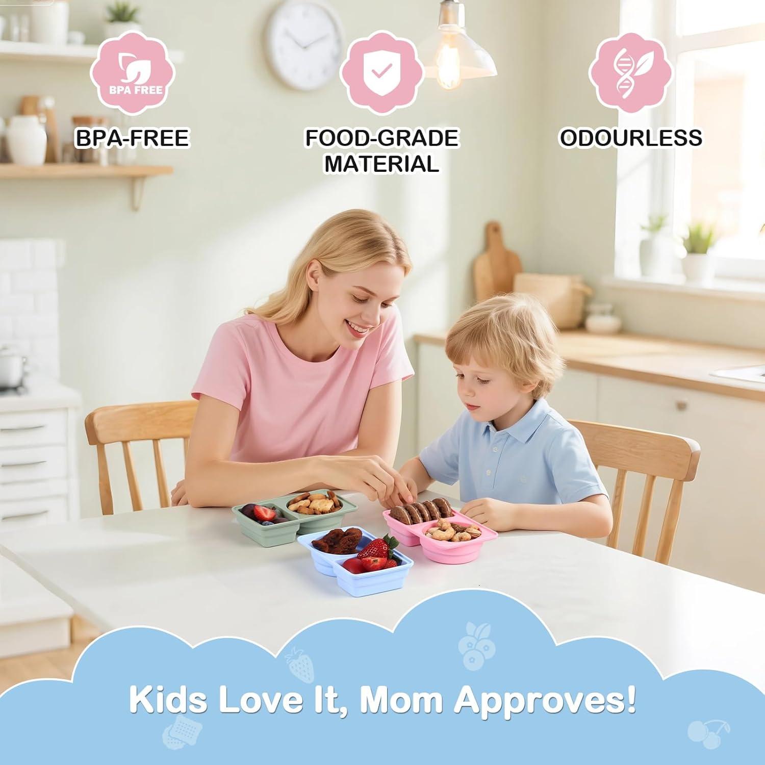 Paquete de 3 Contenedores de Silicona Daximo para Snacks